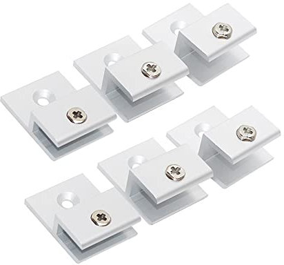 6 abrazaderas de vidrio en forma de H con brazos de sujeción gruesos, abrazadera de aleación de aluminio resistente, clips de espejo montados en la pared (3-5 mm)