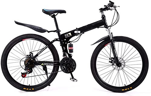 24/26 Zoll Faltbares Mountainbike für Erwachsene, Double Shock MTB Faltbare Outroad-Fahrräder 24-Gang-Doppelscheibenbremse Faltrad für Erwachsene City Faltrad B,24inch
