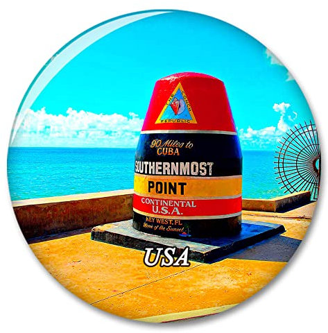 USA America Southernmost Point Key West Kühlschrankmagnet Dekorativer Magnet Aufkleber Reise Souvenir Sammlung Tourist City Geschenk Whiteboard Küche