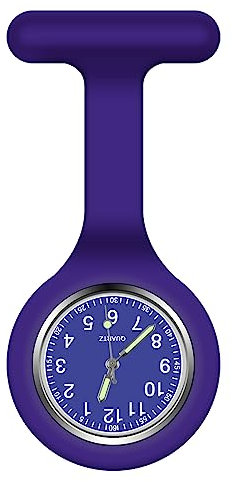Vicloon Montre à Gousset D'infirmière, Infirmière Montre Broche en Silicone avec Broche pour Infirmières et à Tout Autre Professionnel de la Santé Bleu Marine