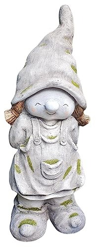 Aspinaworld Gartenfigur Gartenzwerg Oma mit Zipfelmütze 47 cm, Dekofigur Garten, Gartendeko aus Kunstharz