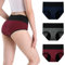 INNERSY Periodenslip Damen Perioden Unterwäsche Menstruationsslip Wochenbett Panties 3 Pack (46, Dunkle mit schwarzer Taille)