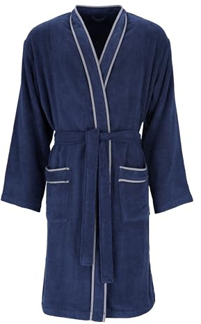 Vossen Herren Bademantel Jack Marine blau M
