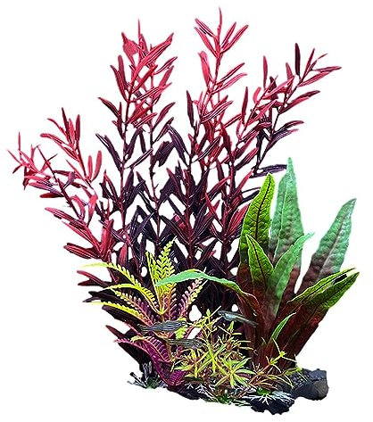 Hodfid Piante Artificiali per acquari,Piante Artificiali Vivaci per Vigore 'Acqua | Decorazione per acquari di Pesci Rossi e Tartarughe per acquari Domestici, acquari di ristoranti, laghetti
