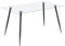 MOG CASA Mesa de Comedor Fija Rectangular Beale | 160 x 80 x 75 cm | Ideal para Cocina o Salón | Materiales Resistentes | Tablero Transparente de 10 MM de Espesor | Patas de Metal en Negro