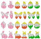Capgoost Pop Push It Fidget Toy, 24 Stück Mini Silikon Schlüsselanhänger, Osterhase Sensory Toy, Ostereier Squeeze Poppet Bubble Finger Toys, Stress Reliever Anti-Angst für Kinder Erwachsene