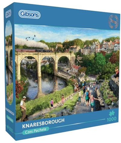 Gibsons Games Knaresborough 1000 Piece Jigsaw Puzzle Age 12+ | Britain Puzzle | Sustainable for Adults | Premium 100% Recycled Board | Great Gift