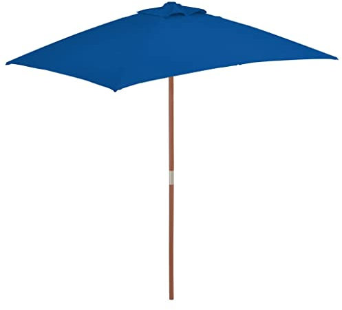 CBLDF Outdoor Sonnenschirm mit Holzstange blau 150x200cm