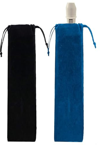 Flauti Custodia,Custodia Flauto Dolce Soprano,Soprano Recorder, Flauto per Bambini Custodia, Ideale per Flauti,Per la protezione e la conservazione della polvere del registratore,2 Pezzi (Blu + Nero)