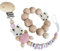 2er Set personalisierte Kette mit Namen Wunschnamen Holz Name | Handmade Babygeschenk zur Geburt für neugeborene (Reh Natur Holz Rosa Set)