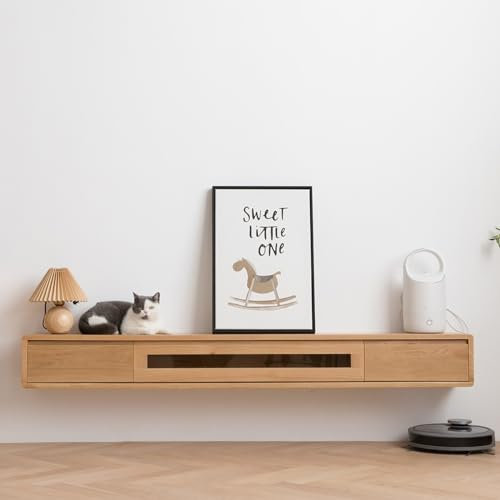 PQXQZ Meuble TV Suspendu, Meuble Tele, Armoire de Console Multimédia en Bois pour Bureau, Chambre et Salon (Size : 140cm/55in)