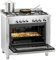 MBH - Cucina industriale a gas con forno per ristorazione. Cucina professionale a 5 fuochi a gas con forno elettrico per bar e ristorante.