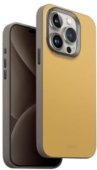 UNIQ Hybrid-iPhone 15 Pro MAGCLICK Lade LYDS – Kanarienvögel (Kanariengelb/Feuersteingrau)
