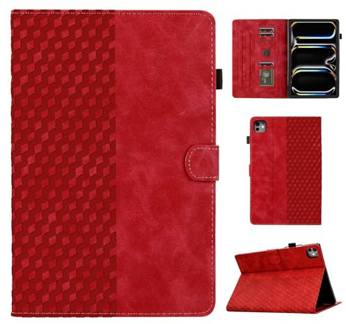 CASAFUNY Custodia Cover per iPad Pro 11 Pollici M4 (2024, 5a Generazione) Custodia Protettiva Magnetica Cover Tablet Ultra Sottile con Funzione Supporto per iPad Pro 11 2024(M4), Rosso