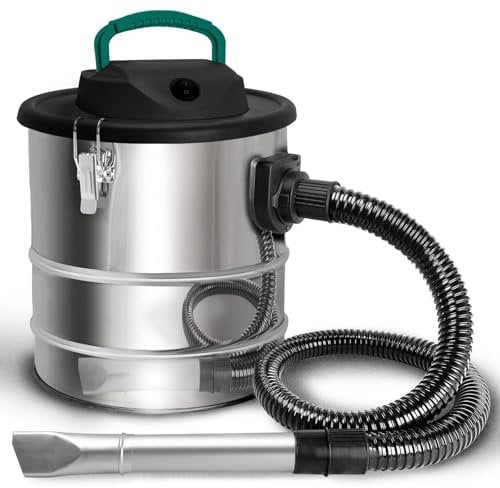 BLUEMARS Ash Vacuum Cleaner 1000W 20L - Industrial Ash Dust Extrator Bucket - Home & Workshop Cylinder Vacuum Cleaner -Ash Dust Collector For Fireplace,Woodworking,BBQ, Fire Pits,Stoves and Chimineas