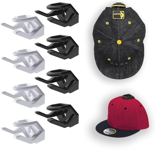 YUBBYSTU 8 Piezas Soportes autoadhesivos para Sombreros,gancho para colgar en la pared, soporte para sombrero, herramienta de almacenamiento de sombreros, ganchos para colgar en la pared