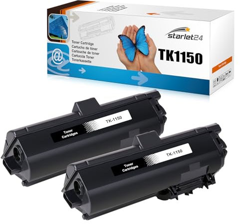 Starlet24 2X TK-1150 Toner Kompatibel für Kyocera TK1150 TK-1150 Schwarz für ECOSYS M2135dn M2635dn M2635dnw M2735dw P2235d P2235dn P2235dw P2200 P2230 Series