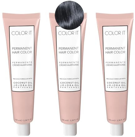 COLOR.IT by BM - Permanente Haarfarbe in Salonqualität, 3x 100ml (7.111 Mittelblond Asch Extra, 3er Pack)