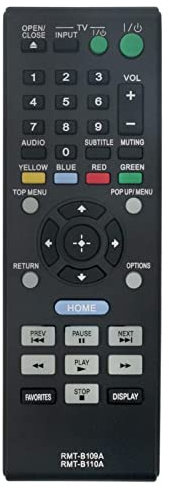 RMT-B110A Ersetzte Fernbedienung Passend für Sony Blu-Ray DVD Player BDP-S580 BDP-S480 BDP-S280 BDP-S380 BDP-BX58 BDP-BX38 BDPBX58 BDPBX38 BDP-S483 BDP-S580WM BDP-S580/WM