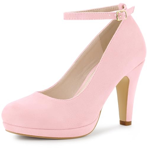 Allegra K Décolleté da donna con tacco a spillo e cinturino alla caviglia, Rosa brillante, 37.5 EU