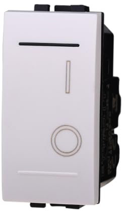 1 MODULO INTERRUTTORE 0-1, BIANCO, COMPATIBILE CON BTICINO LIVING, 2 POSIZIONI, MODULI E FRUTTI 100% COMPATIBILI, MATERIALI DI ALTA QUALITA'