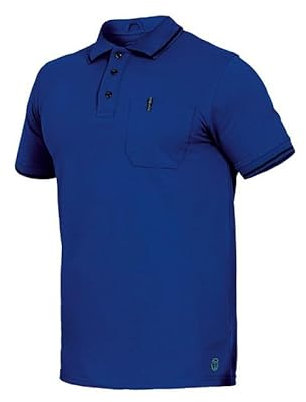 Leibwächter Polo-Shirt Herren Flex-Line – Kornblau – Gr. L – Poloshirt mit Brusttasche – Kurzarm Poloshirts mit 3 Knöpfen – 50% Baumwolle 50% Polyester – Sommer Arbeitsbekleidung für Herren