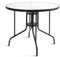 THE SECRET HOME - Mesa Redonda de Metal con Base de Cristal Texturizado - Diámetro. Ø90 x Alto. 70 cm - Mesa para Exteriores - Ideal para Jardín, Terraza, Patio o Balcón (Negro)