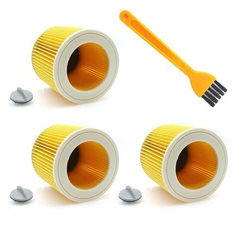 Cartouche de filtre à poussière HEPA pour aspirateurs. Compatible avec Karcher WD2250 WD3.200 MV2 MV3 WD3(3pcs)