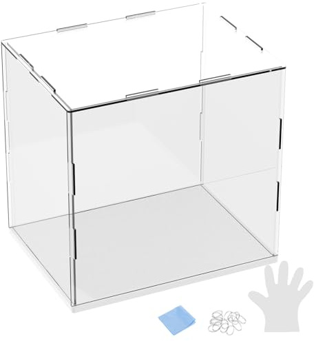 M METERXITY 1-Pack Acrylic Display Case 7.9x5.9x7.9in Clear White