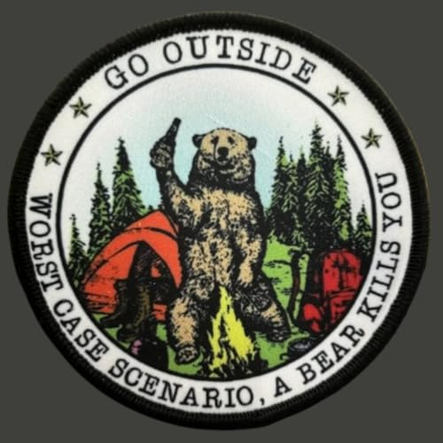 Klett Patch Militär, ‘Wald Camping Gefahr Warnung Wildbär’Patches, Bestickte Aufnäher Aufnäher, Baseballkappe Jack Dekorativer Taktik Lustig Klettpatches