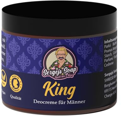 Sergejs Soap - Deocreme | Effektive Deocreme | 100% natürliche Inhaltsstoffe | Naturkosmetik | Pflege für die Achseln | Schweißfrei | Frei von Silikonen (Oudh & Benzoe)