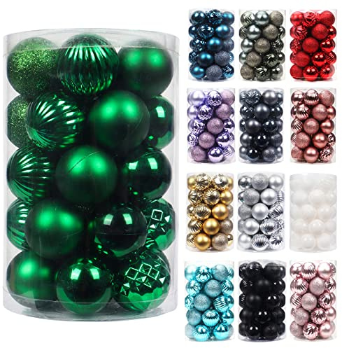 34 Stücke Weihnachtskugeln 4cm 6cm Christbaumkugeln Kunststoff Weihnachtsbaumschmuck Weihnachtsbaum Kugeln Deko (Weihnachtsgrün, 4 cm)