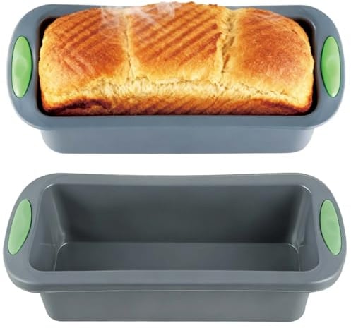 CDDCWZ 2 Stück Silikon Brotbackform Rechteckig, kastenform brotaus Silikon | antihaftbeschichtet, wiederverwendbar, für Kuchen, Brot, Lasagne, Brownies, etc.(28x12x6.5cm)