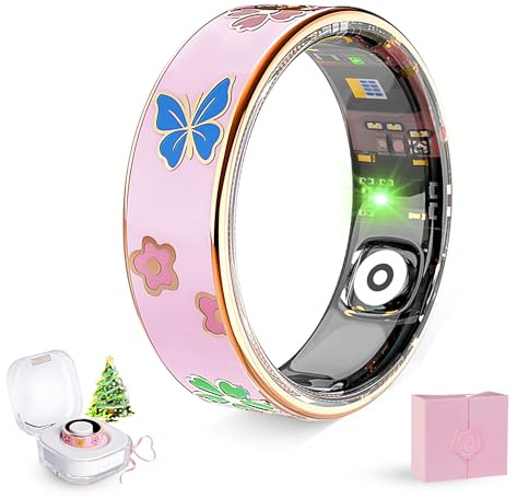 Govllfoz Smart Ring for Women & Men,Fitness Ring, Fit Couple,Sleep Tracker,Health Tracker with Heart Rate Monitor,for iOS Android Suitable for gifting (Pink, #10 Upgraded Packaging)