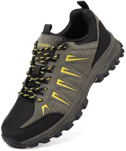 HaloTeam Scarpe da Escursionismo Uomo All'aperto Arrampicata Sportive Antiscivolo Calzature da Passeggio Traspiranti Trekking Sneakers,Verde Militare,EU 42