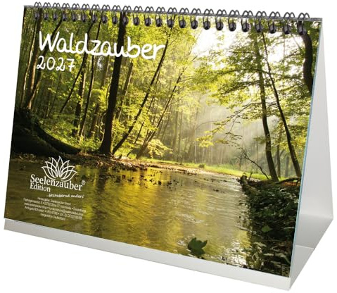 Waldzauber DIN A5 Tischkalender für 2027 Baum Bäume Wald Natur - Seelenzauber
