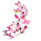 3D Schmetterlinge Blumen 12er Set Dekoration Wandtattoo (Real (Rosa))