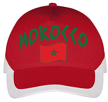 Supportershop Football Maroc Casquette, Rouge, FR Taille Unique Taille Fabricant Taille One Sizeque EU