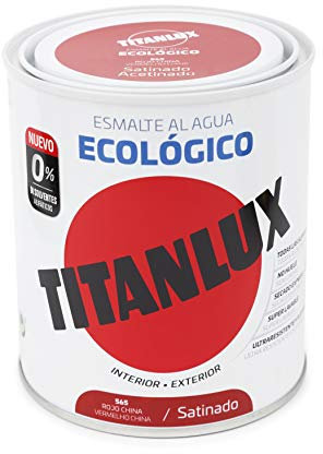 Titanlux - Esmalte agua ecologico santinado, Rojo, 750ML (ref. 01T056534)