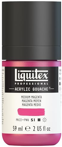 Liquitex 2059500 Professional Acryl Gouache - Mittelmagenta , 59ml Flasche, matt - Acrylfarbe mit Gouache Eigenschaften, Hochdeckend, Wasserfest & Lichtecht