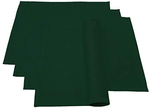 Lemos Home Platzset Tischset Platzdeckchen 4 Stück ca. 46 x 36 cm aus Baumwolle Viele Farben (Dunkelgrün)