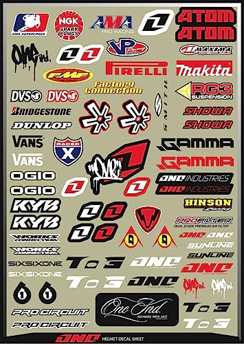 KIT Fox Stickers Sponsor Motorcycle KOMPATIBEL FÜR Honda Yamaha KTM Cross Enduro Helmet (48)