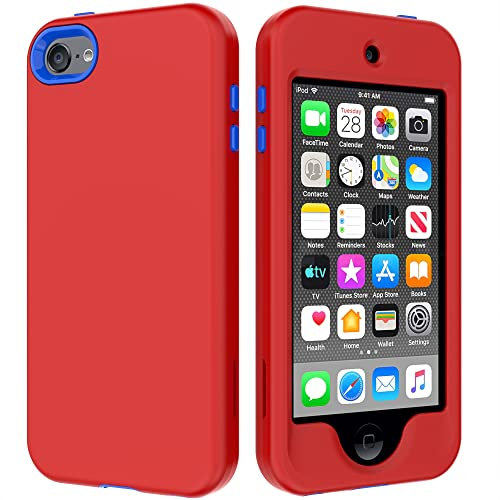 Cyberowl Schutzhülle für iPod Touch 7. Generation, strapazierfähig, stoßfest, Rot / Blau