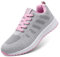 ANBIWANGLUO Baskets pour Femmes Chaussures de Course athlétiques Chaussures de Marche à Lacets Chaussures de Sport en Plein air Respirantes pour Le Jogging Gris Rose 37 EU