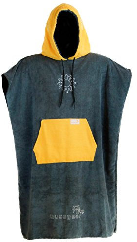 musegear Surf Poncho Erwachsene - Mobile Umkleide - one Size - orange/anthrazit – Umkleidehilfe und kuscheliger Bademantel - Modisch und nützlich