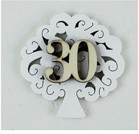 DLM29143 (Kit 12 Pezzi) Calamita Albero della Vita 30 Trentesimo Compleanno Nozze Anniversario Confettata Segnaposto bomboniera Regalo