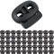 Kordel Stopper, 2-Loch, 50 Stück, Schwarz, für bis Ø 4 mm Kordeln, Band Klemme Jacke, Bekleidung, Rucksack, Gummikordel Stopper, Schnellverschluss Schnürsenkel, Schnur Rutsche, Tanka Kordelstopper
