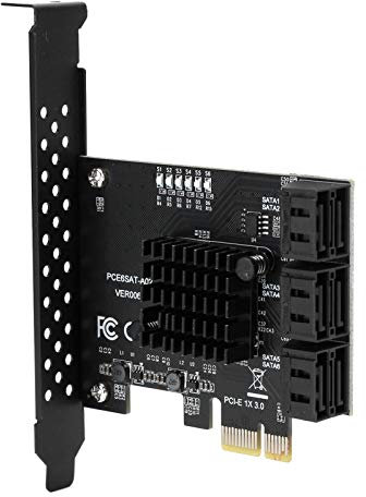 PCI Express SATA(Pcle), PCI Express zu SATA 3.0 Controllerkarte 6 Port SATA3.0 Karte Festplatten 6G Erweiterungskarte ASM1166 Master PCI E4X8X16X GEN3 SSD HDD Für WIN8/WIN10/Synology/Ubuntu