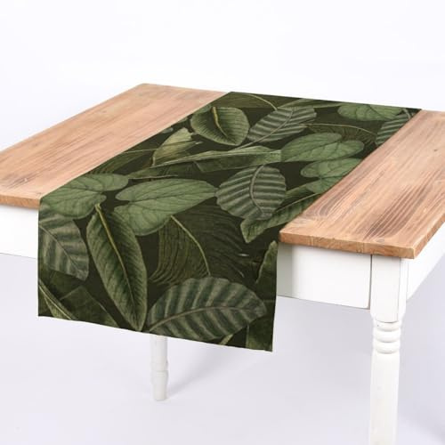 SCHÖNER LEBEN. Tischläufer Outdoor Botanic Leaf Detailed Blätter Exo