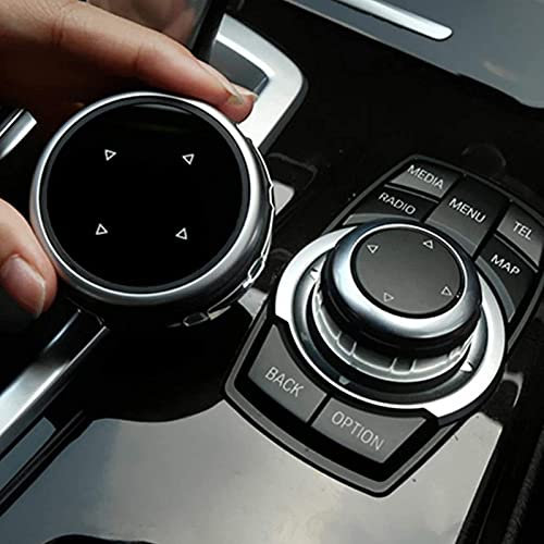 CDIYTOOL Auto-Multimedia-Knopfabdeckung für BMW F10 F20 F30 IDrive, schwarz, Druckknopf, MANUELL, Schwarz